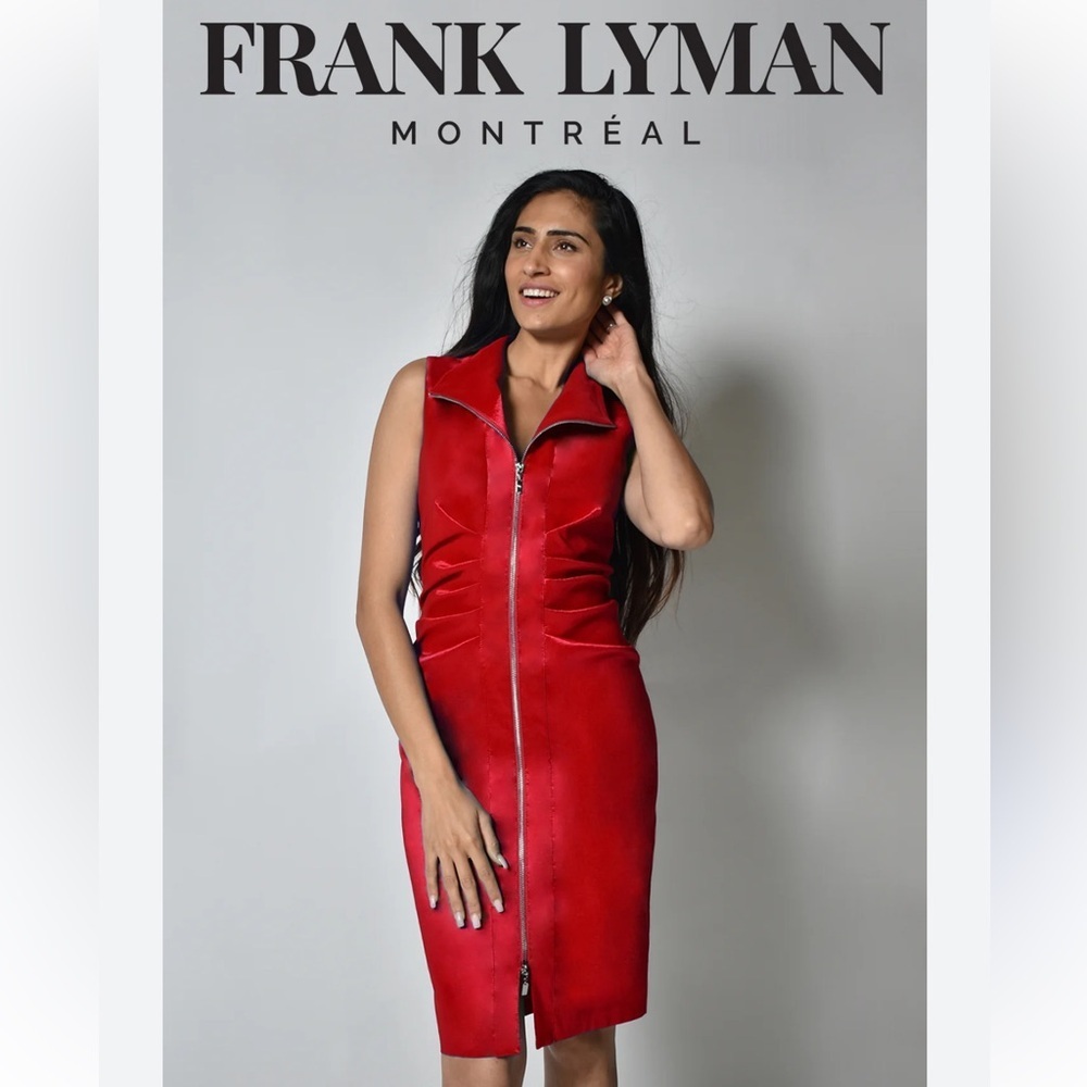 Frank Lyman Design Vibrant Red Sleeveless Midi Dress - Size 12